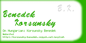 benedek korsunsky business card